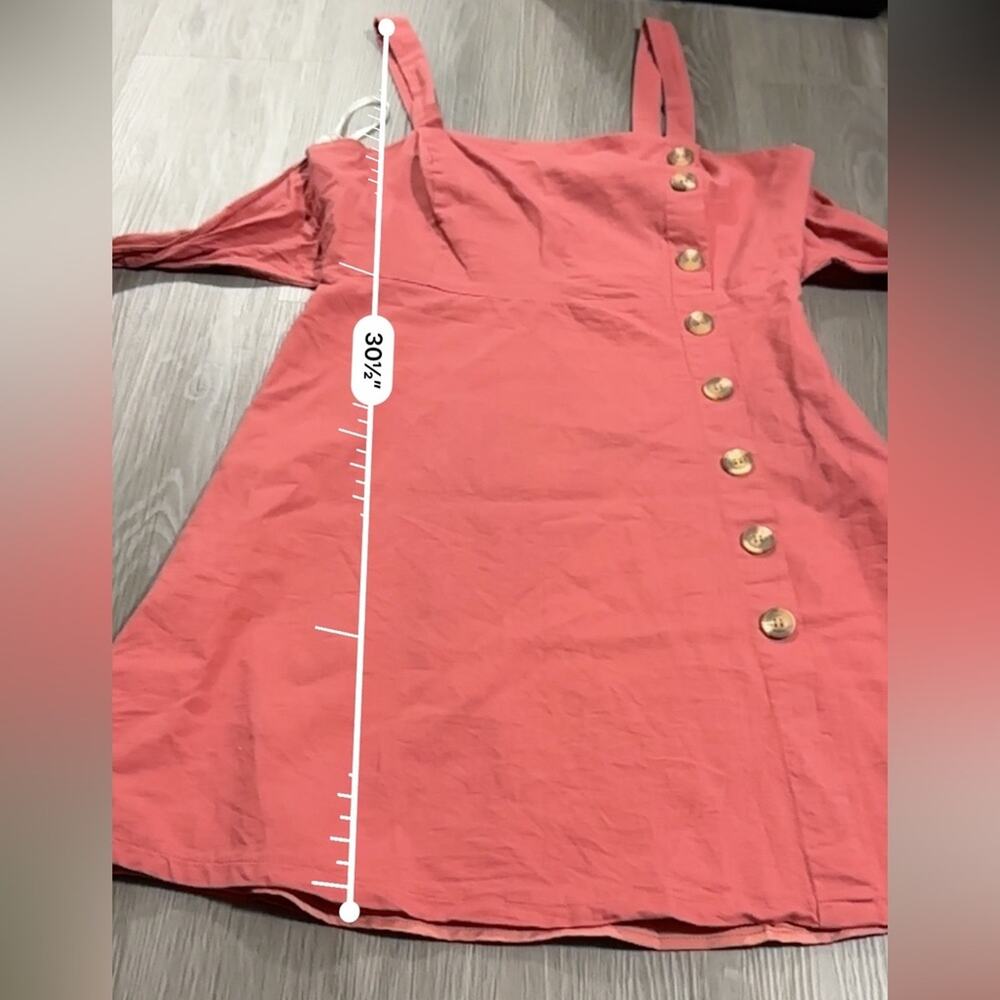 Lulus Louetta Button-Down‎ Tie Back Sleeveless Mini Dress in Rust Red Size M - Picture 11 of 11